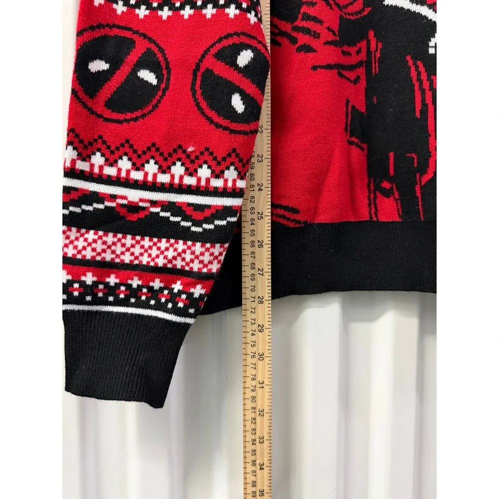 Deadpool Sweater Mens XL Red Excellent Ugly Christmas Fair Isle Graphic Marvel